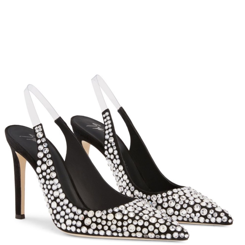 NIB GIUSEPPI ZANOTTI CRYSTAL SLING BACKS 38.5